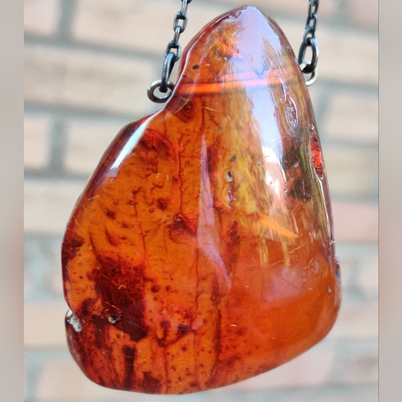 Stunning Natural Baltic Amber Lump Necklace - Picture 2 of 16